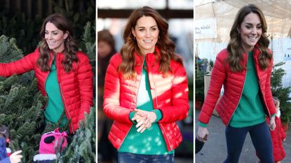 Composite of images showing Kate Middleton at Peterley Manor Farm on December 04, 2019 