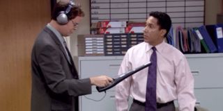 Dwight testing out his new gay-dar on The Office.