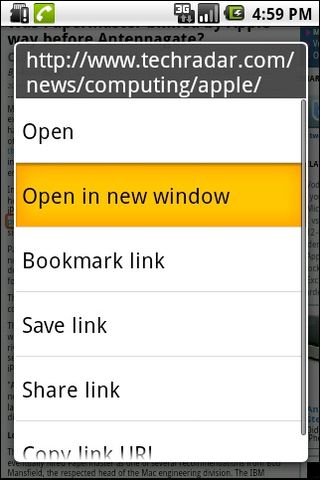 Android browser tabs