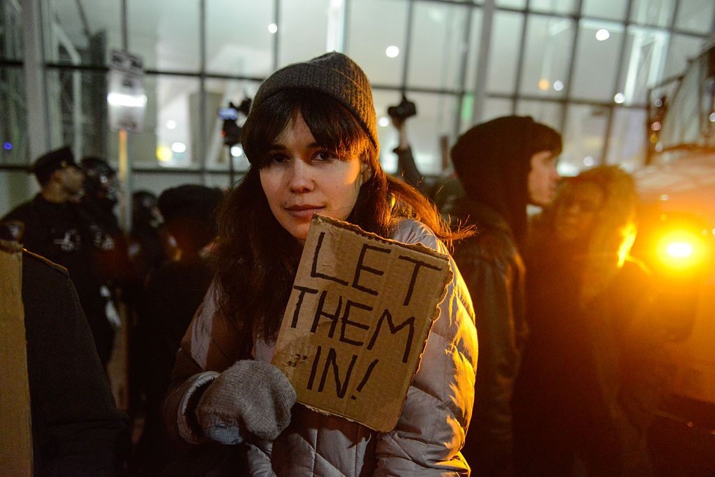 Protesters of President Trump&amp;#039;s immigration order at JFK airport