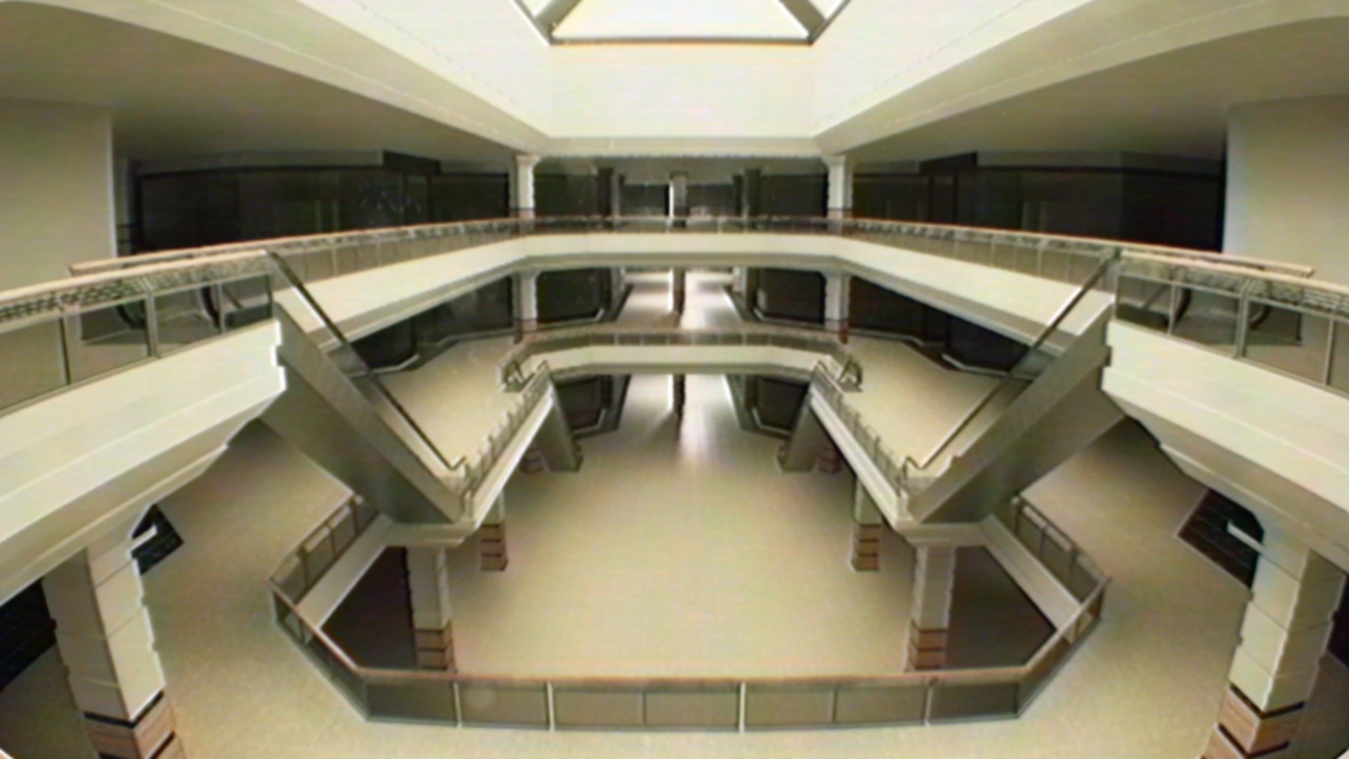 The interior of an empty mall
