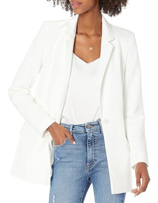 The Drop Women's Blake Long Blazer, Ivory, Xx-Large