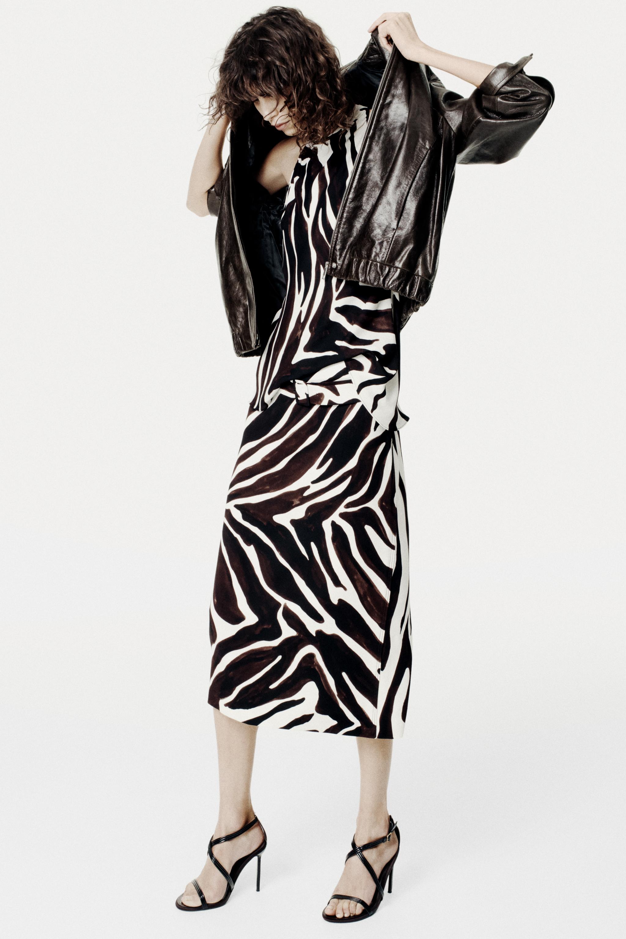 Animal Print Pencil Skirt Zw Collection