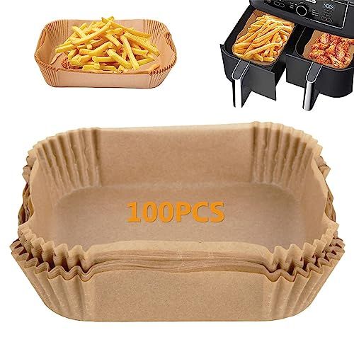 Air Fryer Liners for Dual Zone Air Fryers (100pcs)