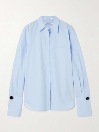 Embellished Organic Cotton-Poplin Shirt