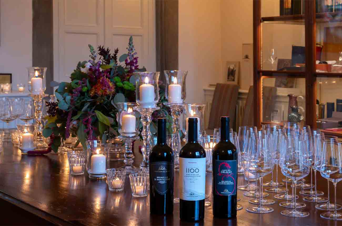 Castiglion del Bosco's private tasting room at the ornate Palazzo Capponi in Florence