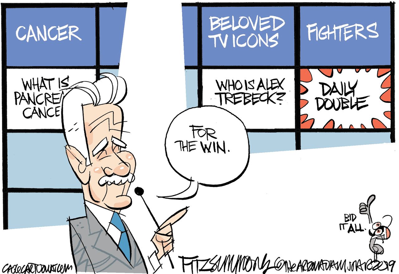 Editorial Cartoon U.S. Jeopardy Alex Trebek cancer diagnosis