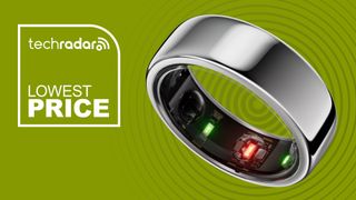 oura ring 3 on a green background with the text lowest price 