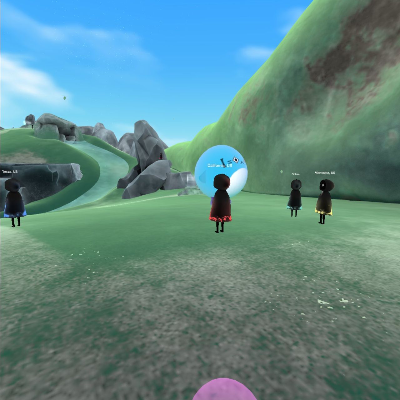 Secret Sky VR music festival screenshots showing various locations in VR