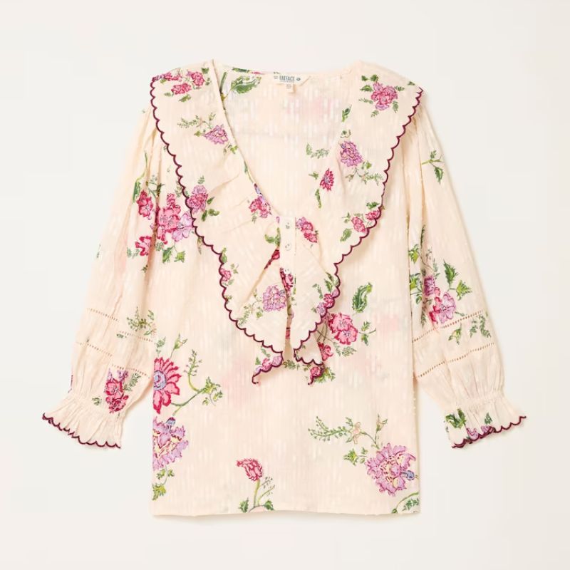 Carly Ivory Spring Floral Regular Blouse