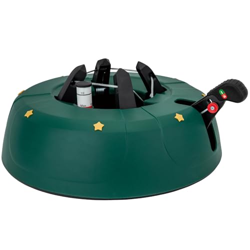 Jiluva Christmas Tree Stand With Water Reservoir, Foot Press Easy Setup, Fits Up to 8ft Real Tree With 5.1&quot; Diameter, Equipped With Water Level Indicator, No Assembly Needed