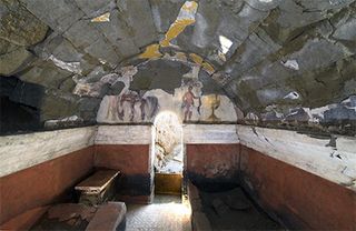 This past summer, archaeologists excavated a painted burial chamber dating to the second to third centuries B.C. A mural on the walls depicts figures at a banquet