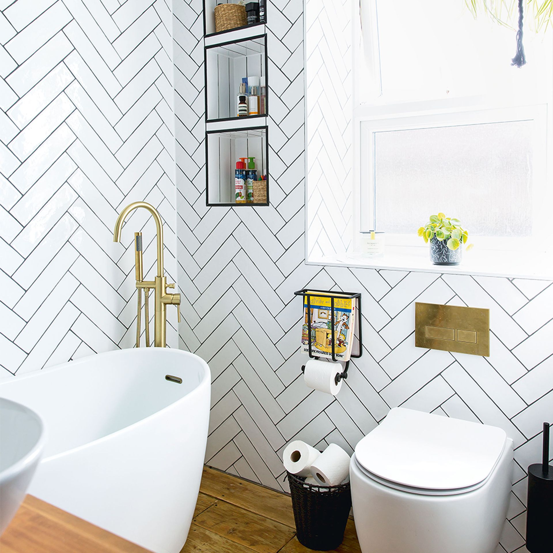 white tiled bathroom