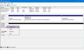 Disk Management Initialize Disk Option