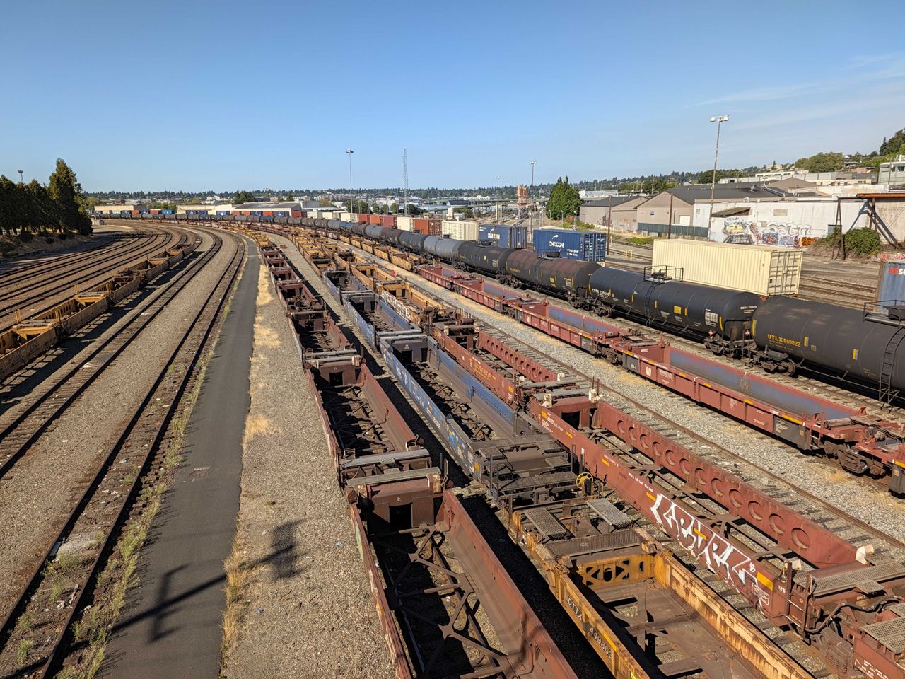 Rows of trains