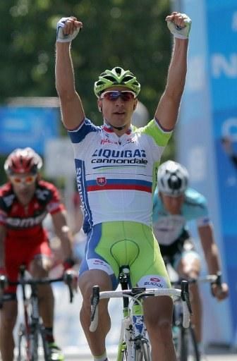 Peter Sagan (Liquigas-Cannondale) wins the opening stage at the Amgen Tour of California