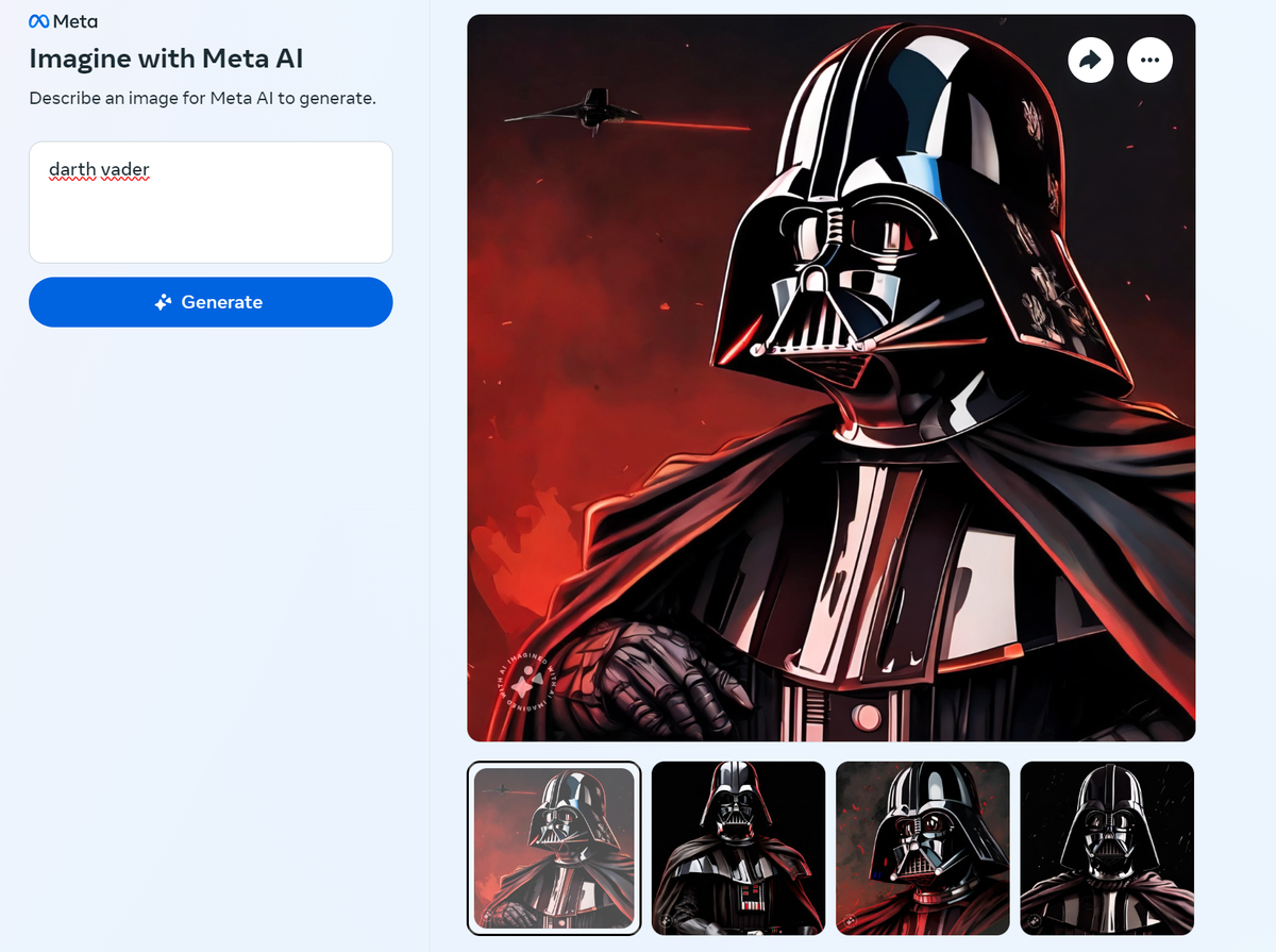 Darth Vader Generated by Meta AI