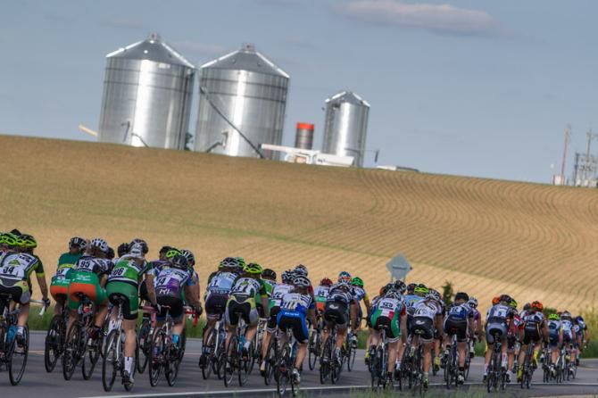 The women roll through the Minnesota countryside.