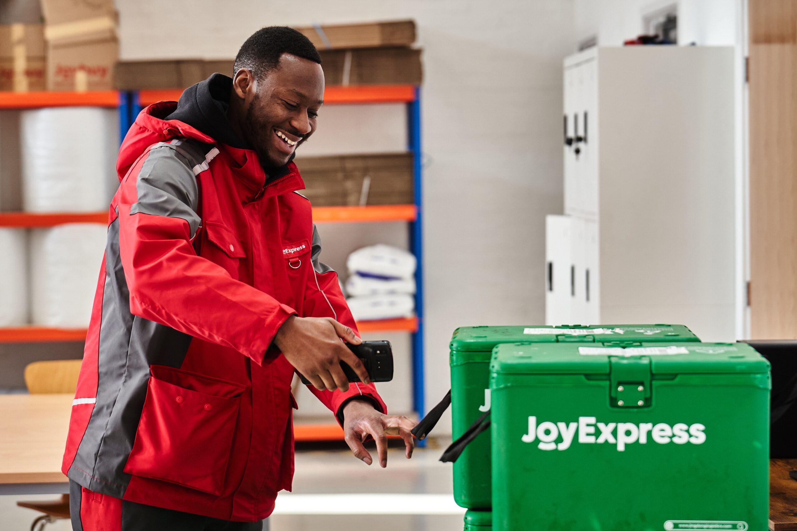 Advertorial shots of Joybuy deliveries