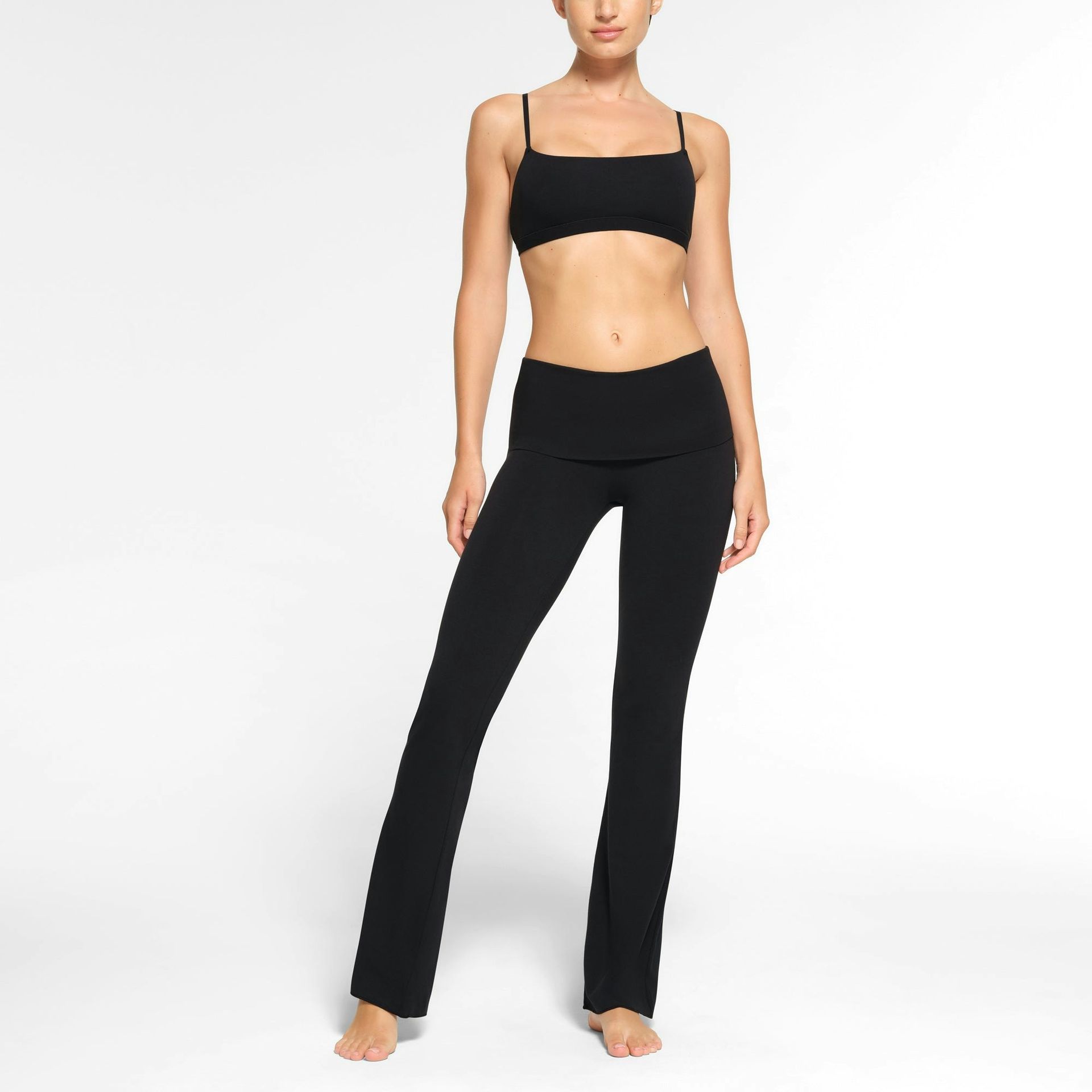 Cotton Jersey Foldover Pant | Soot | Xxs