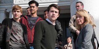 Matt Heizer, Josh Butler, Dylan Minnette and Amy Hargreaves in 13 Reasons Why