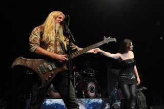 Hands all over, Marco Hietala and and Floor link up in Anaheim, 2012.