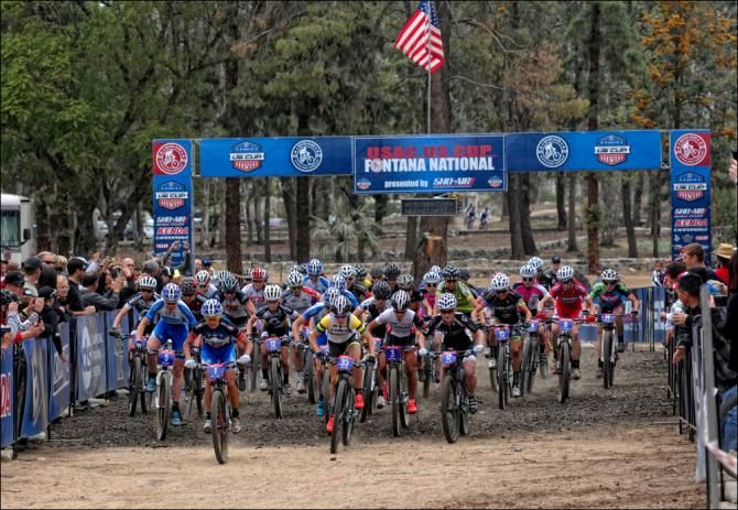 The start of the elite women's cross country race