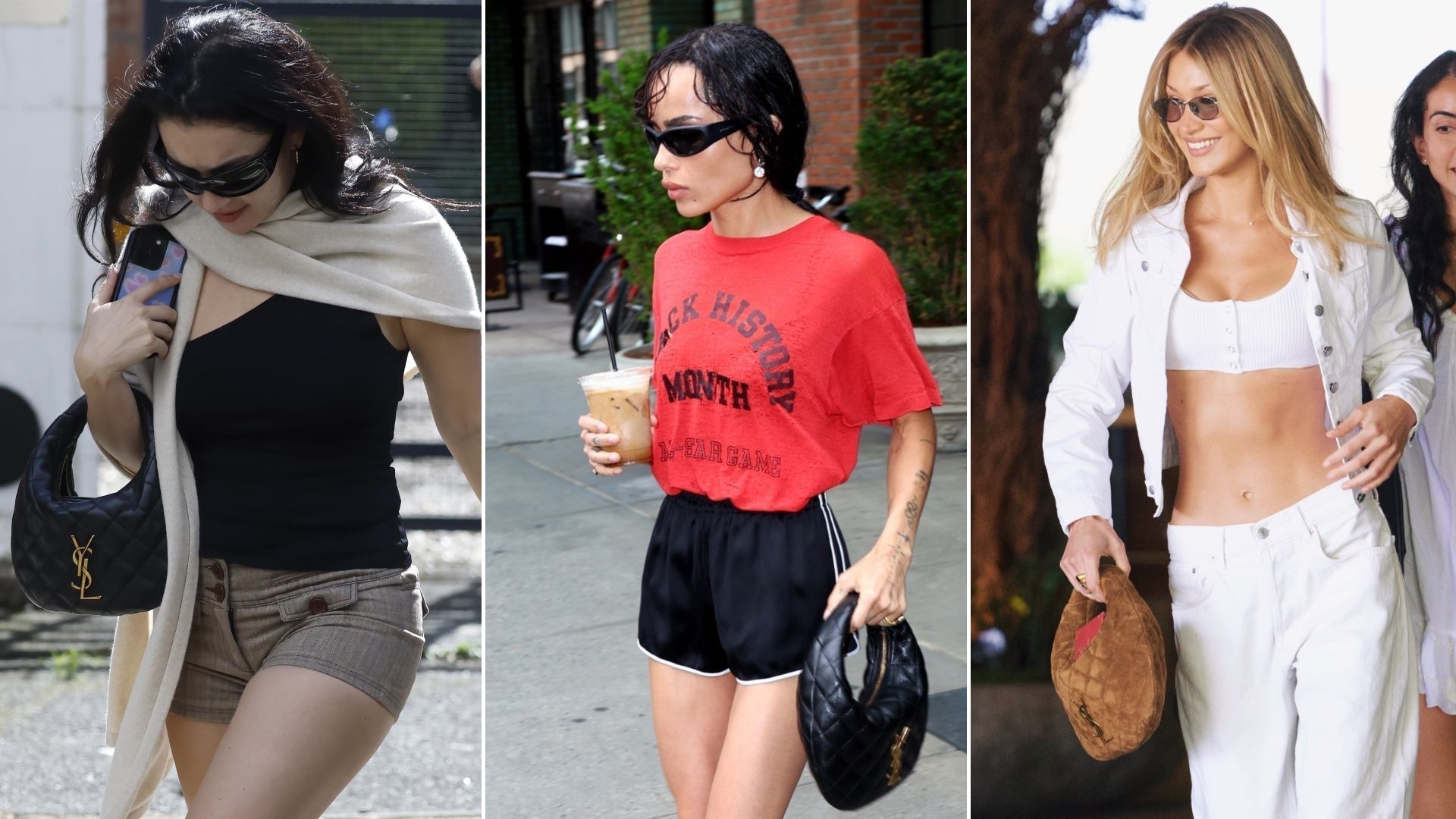 Bella Hadid and Zoë Kravitz Carry a New Saint Laurent Bag to It
