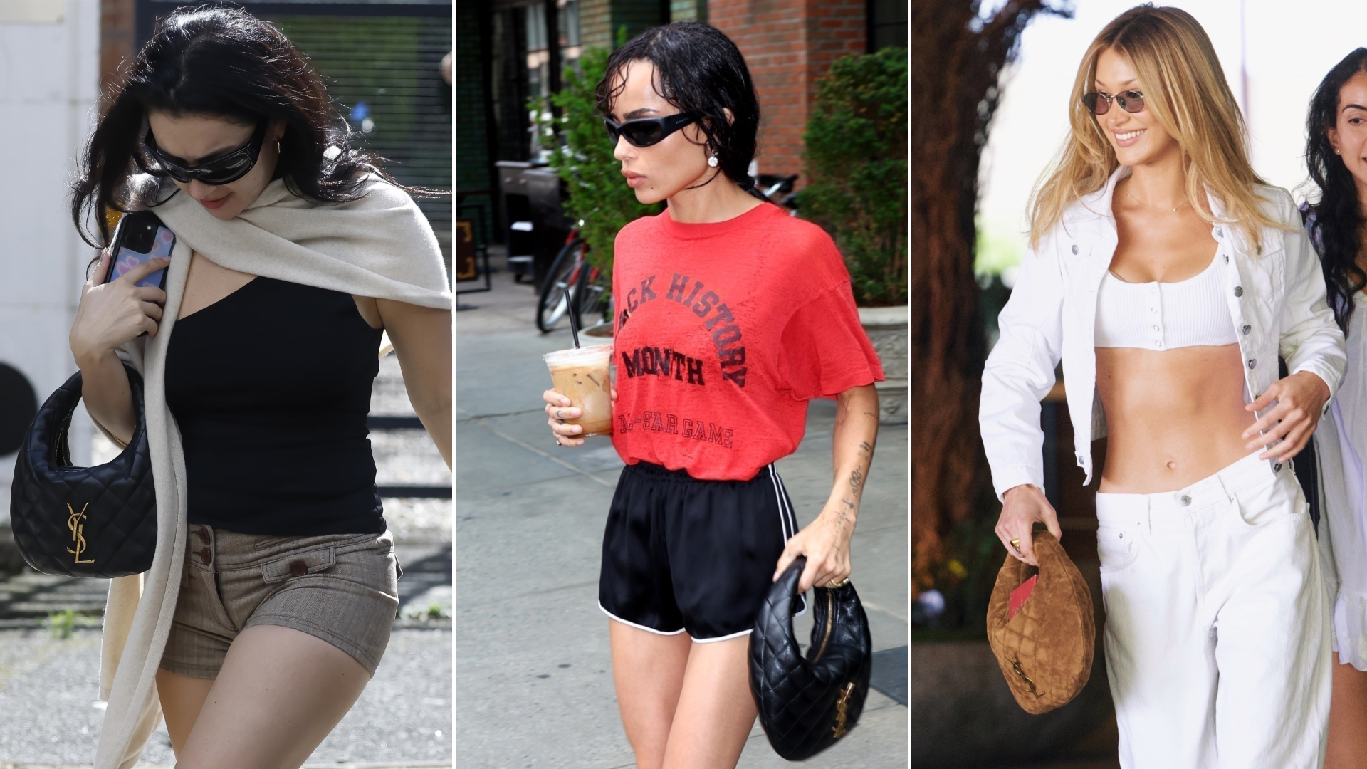 celebrities carrying the Saint Laurent Icare and Icarino hobo bags