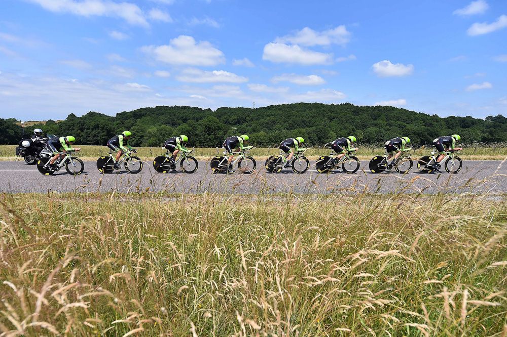 Cannondale-Garmin lined up during the team time tria.