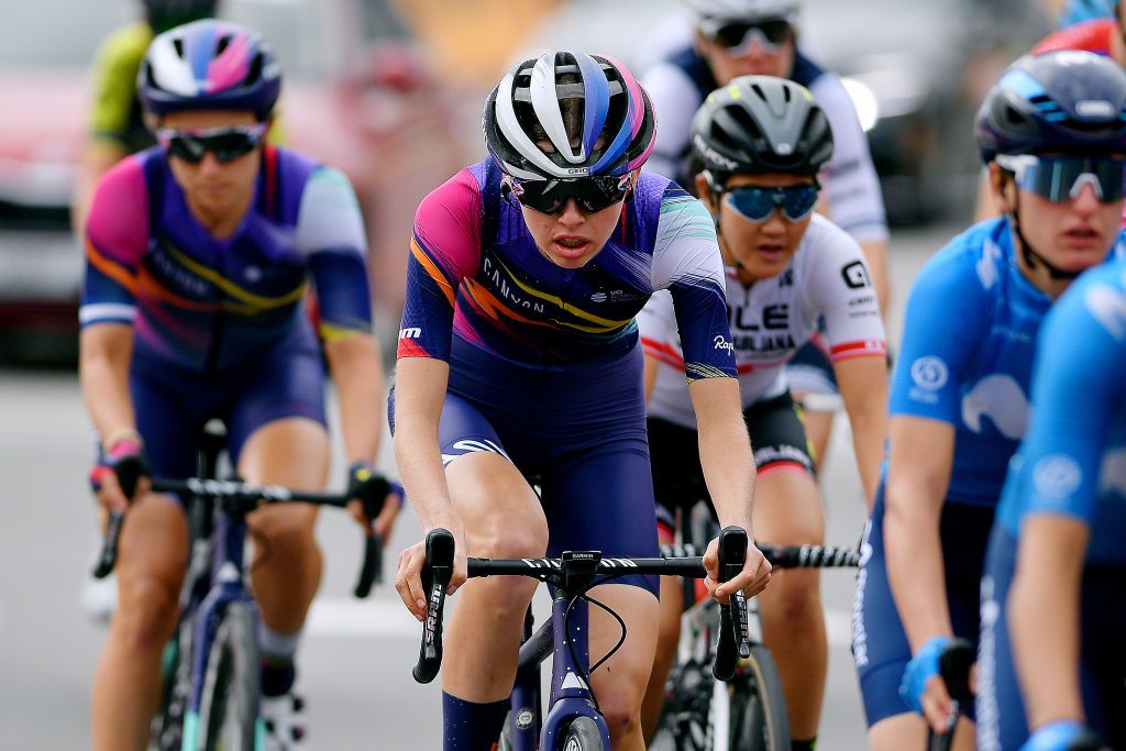 MADRID SPAIN NOVEMBER 08 Ella Harris of New Zealand and Team Canyon SRAM Racing during the 6th Ceratizit Challenge by La Vuelta 2020 Stage 3 a 1005km stage from Madrid to Madrid lavuelta CERATIZITChallenge20 La Vuelta on November 08 2020 in Madrid Spain Photo by Justin SetterfieldGetty Images