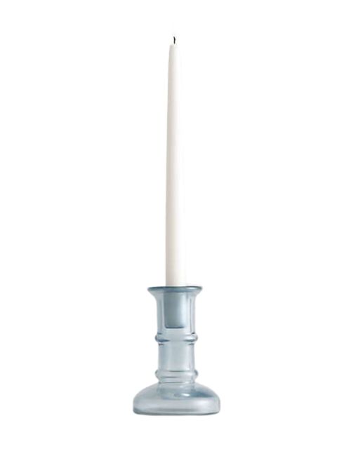 Small Blue Glass Taper Candle Holder 