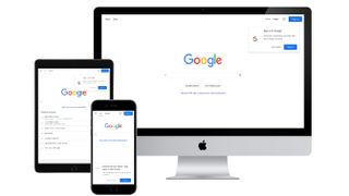Google search on a desktop, tablet and phone
