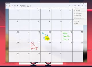 Ink Calendar with light theme and some options.