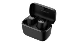 Sennheiser CX Plus True Wireless review: black wireless earbuds on white background