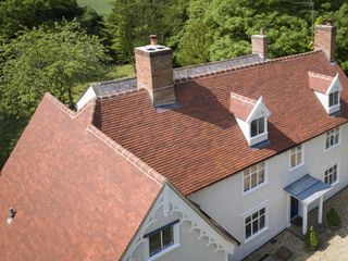 a roof with handmade clay roof tiles