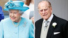 A composite of a picture of Queen Elizabeth in 2017 and a picture of Prince Philip in 2018