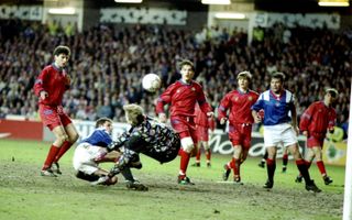 CSKA Moscow in action against Rangers at Ibrox in the Champions League in April 1993.