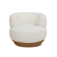 White Swivel Barrel Boucle Chair, The Home Depot