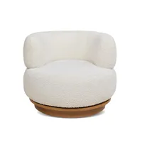 White Swivel Barrel Boucle Chair, The Home Depot