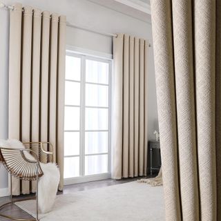 Krismile Total Blackout Curtains -Thermal Insulated Soundproof & Noise Reducing in a living room