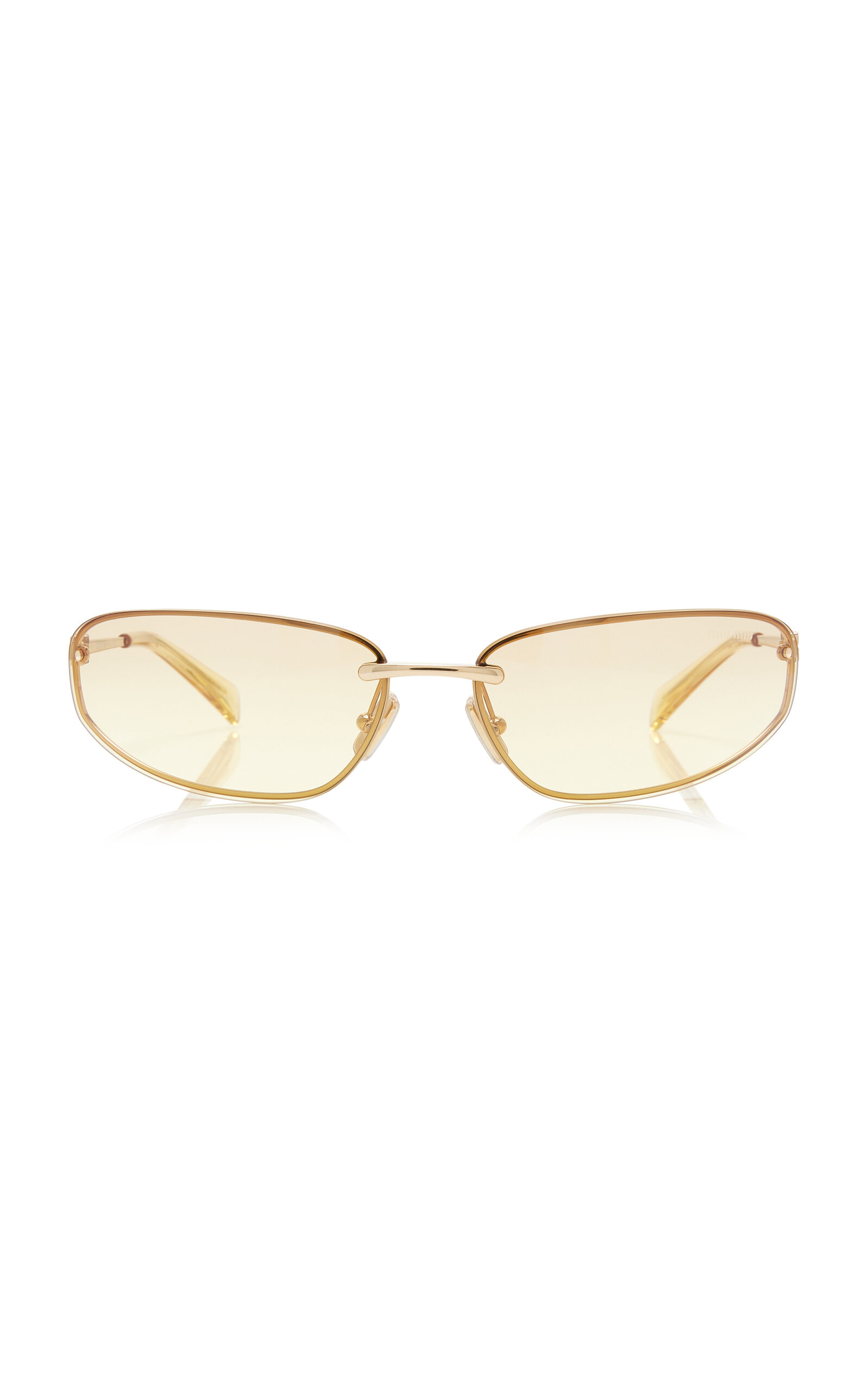 Oval-Frame Metal Sunglasses