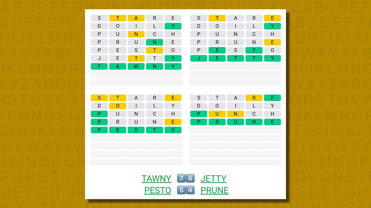 Quordle today - hints and answers for Thursday, August 24 (game #577 ...