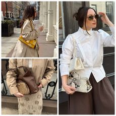 Bella Gerard wearing double bags