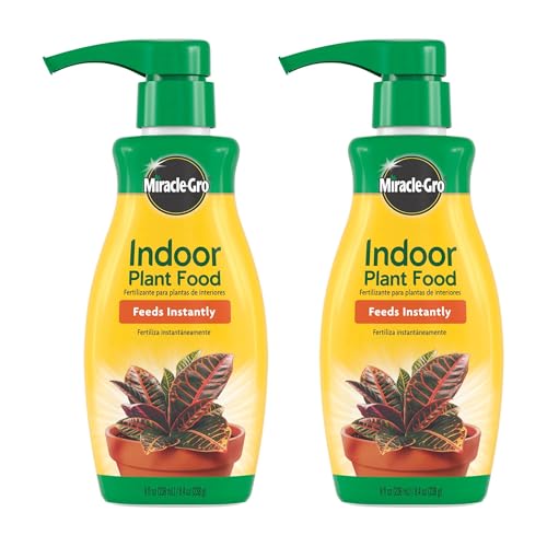 Miracle-Gro Indoor Plant Food, Liquid Plant Food for Houseplants, Snake Plants, Peace Lilies, Flowers, Vegetables, Herbs and More, 8 Oz., 2-Pack