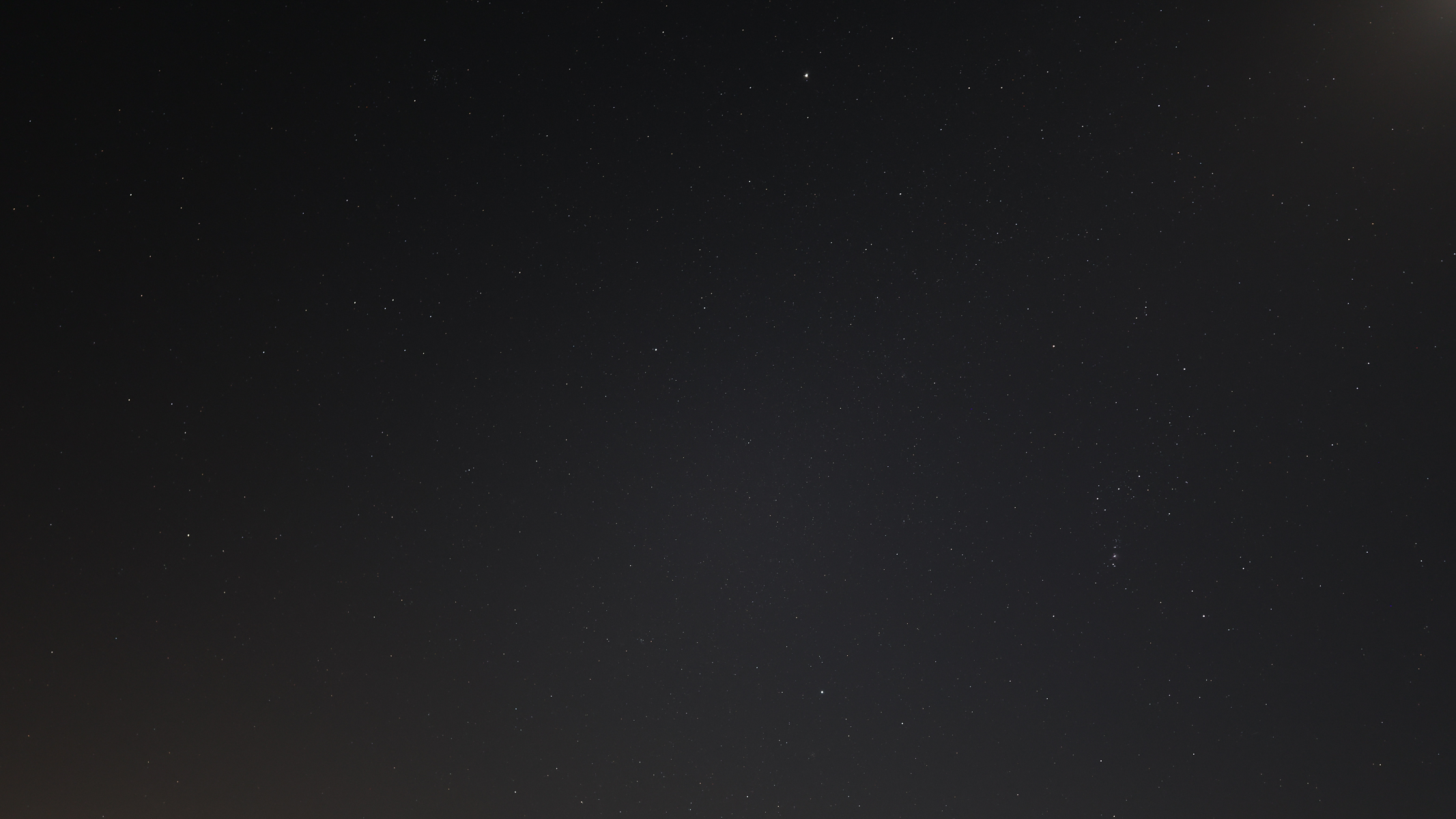 Orion in the starry night sky as photographed with Canon EOS R5 II and Canon RF 20mm f/1.4 L VCM.