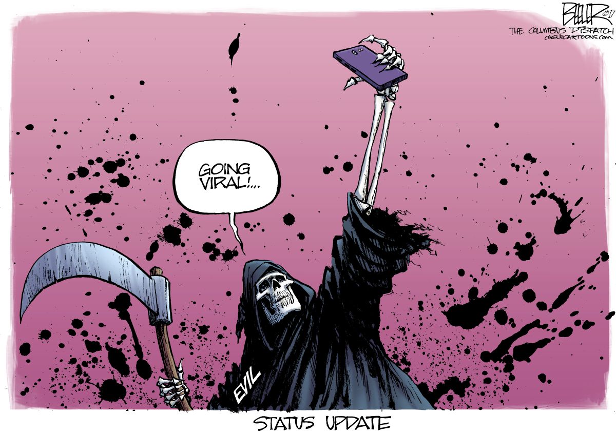Editorial Cartoon U.S. Evil social media going viral The Week