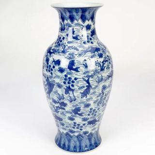 A blue and white porcelain vase from Wayfair