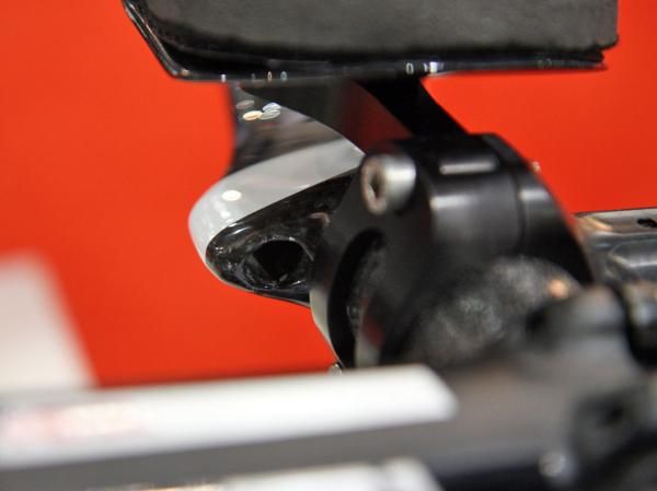 Cable ports on the HED Corsair E are big enough to accommodate Shimano Dura-Ace Di2 connectors.