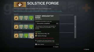 Destiny 2 Solstice Silver Leaves spent on forge bounties